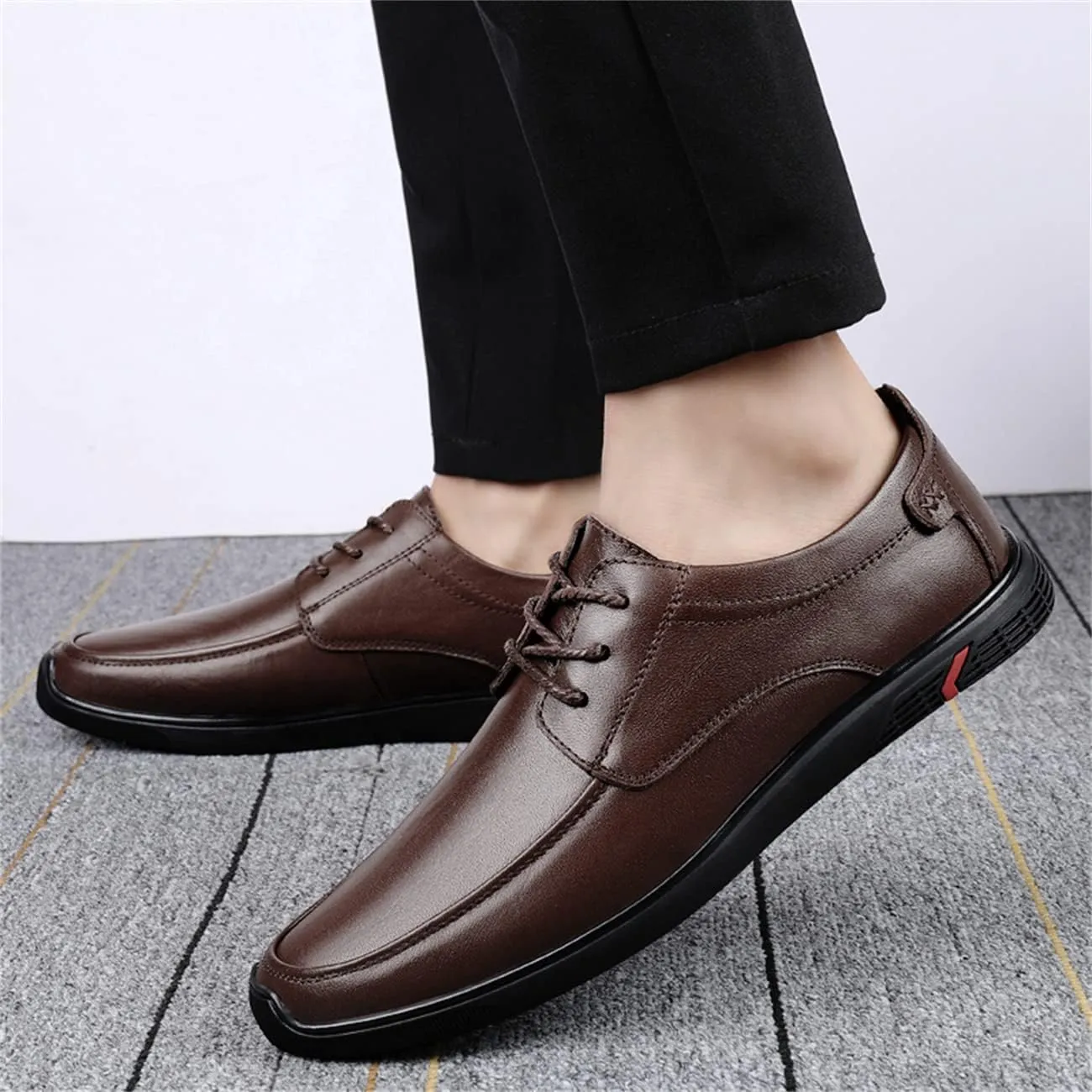 JOYVIP Mens Leather Lace-up Sneakers Business Casual Dress Shoes