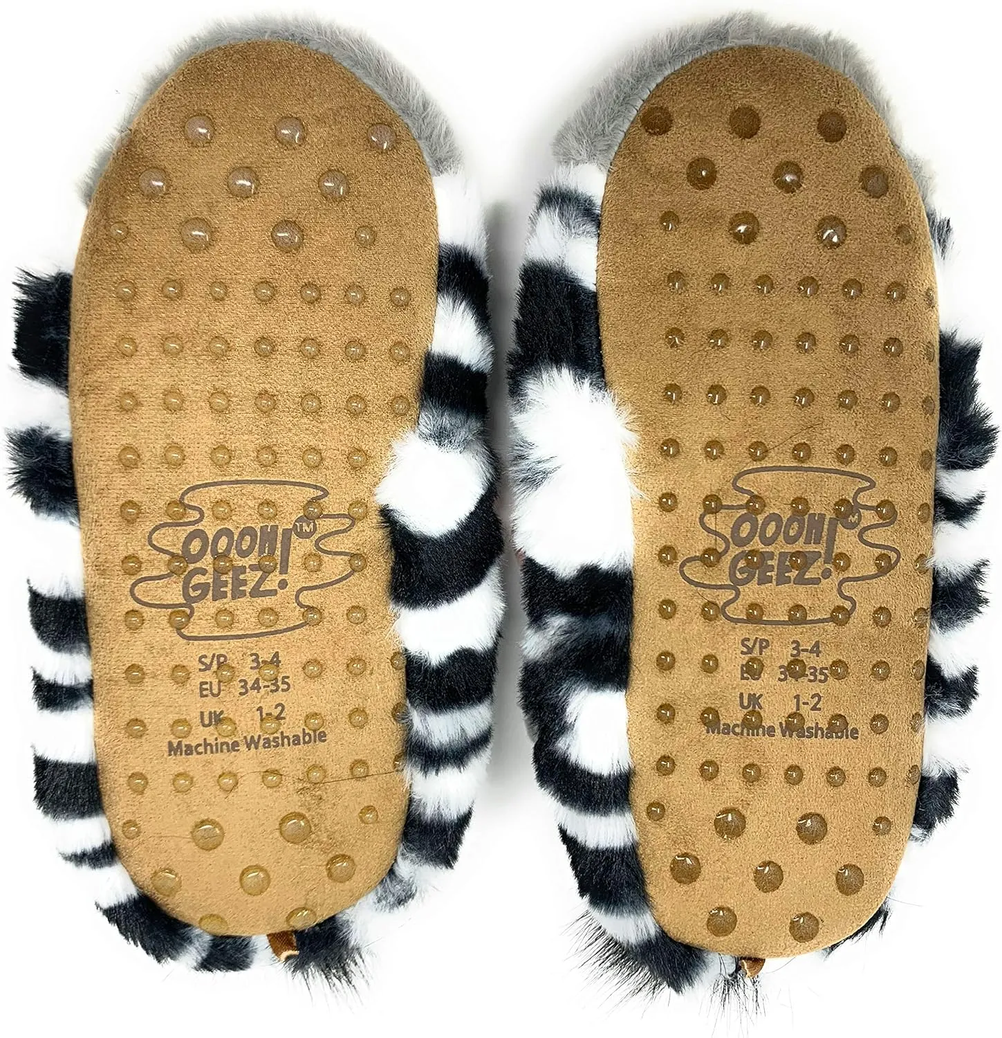 Kids Funny Animal Slippers, Novelty Fluffy Sherpa Indoor House Shoes for Girls & Boys, Size 1-4
