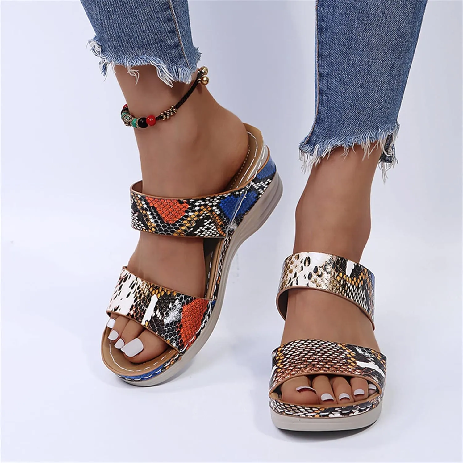 Ladmiple Orthopedic Sandals For Women Flat Feet Comfortable Arch Support Orthotic Flip Flops Dressy Summer Walking Slides