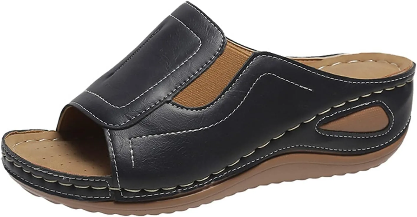 Ladmiple Sandals Women Comfortable Walking Dressy Casual Summer Orthotic Flip Flops Orthopedic Slides With Arch Support