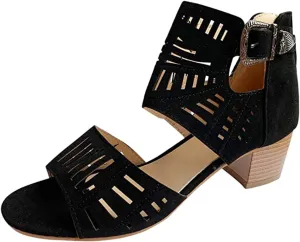 Ladmiple Sandals Women,Womens 2023 Casual Summer Open Toe Platform Sandals High Heel Wedge Slippers Ankle Buckle Shoes
