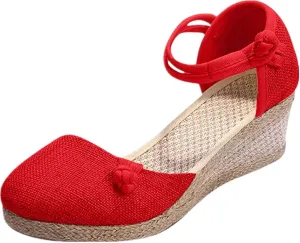Ladmiple Summer Sandals for Women 2023 Platform Slip On Shoes Wedge Sandals Open Toe Comfy Dressy High Heel Wedge Sandal