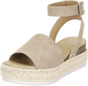 Ladmiple Wedge Sandals for Women Dressy 2023 Comfy Slip On Sandal Summer Casual Beach Shoes Open Toe Espadrille Platform