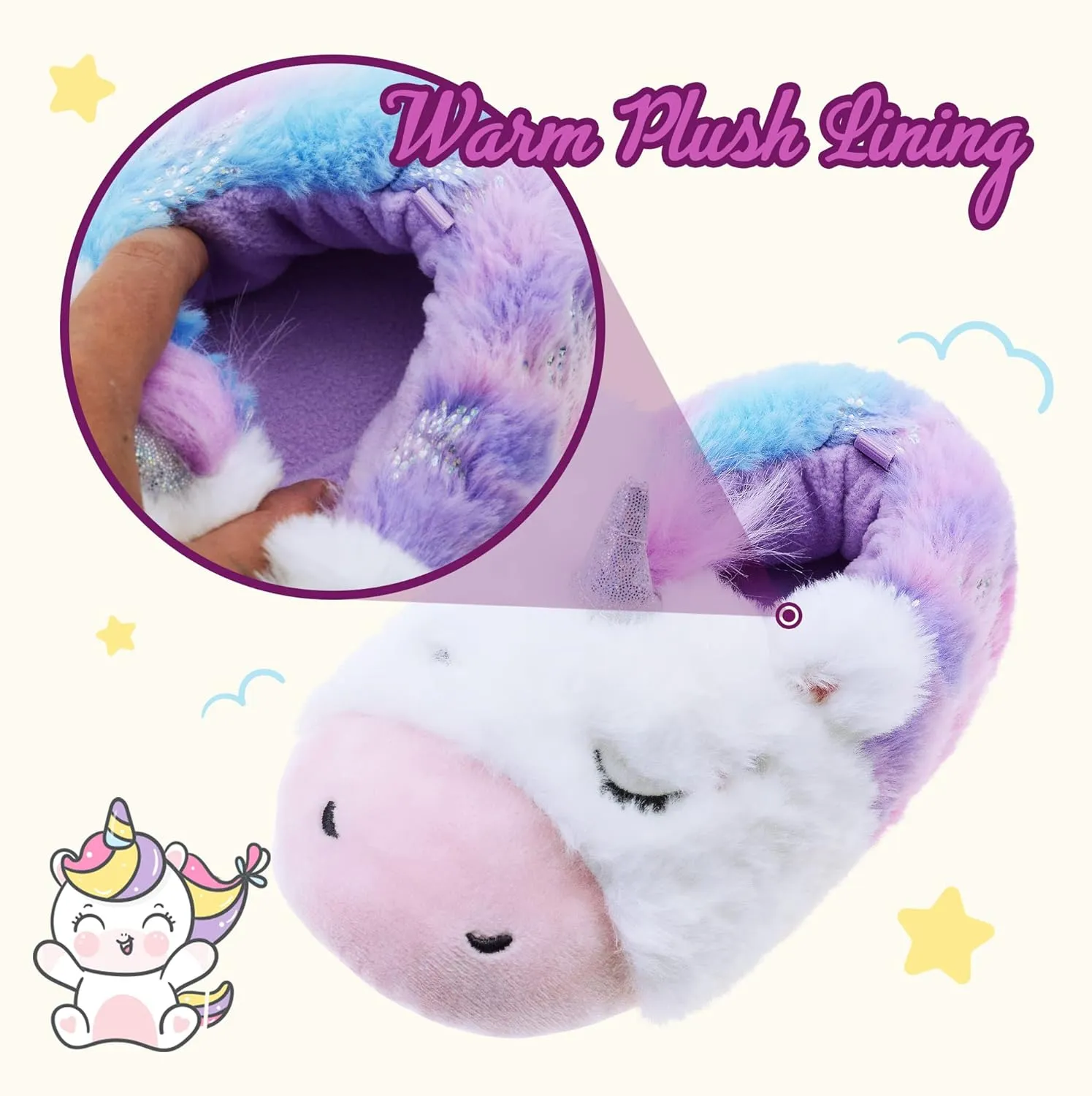 LseLom Toddler Girls Unicorn Slippers Dinosaur Boys Slippers Slip Resistant Little Kid House Shoes