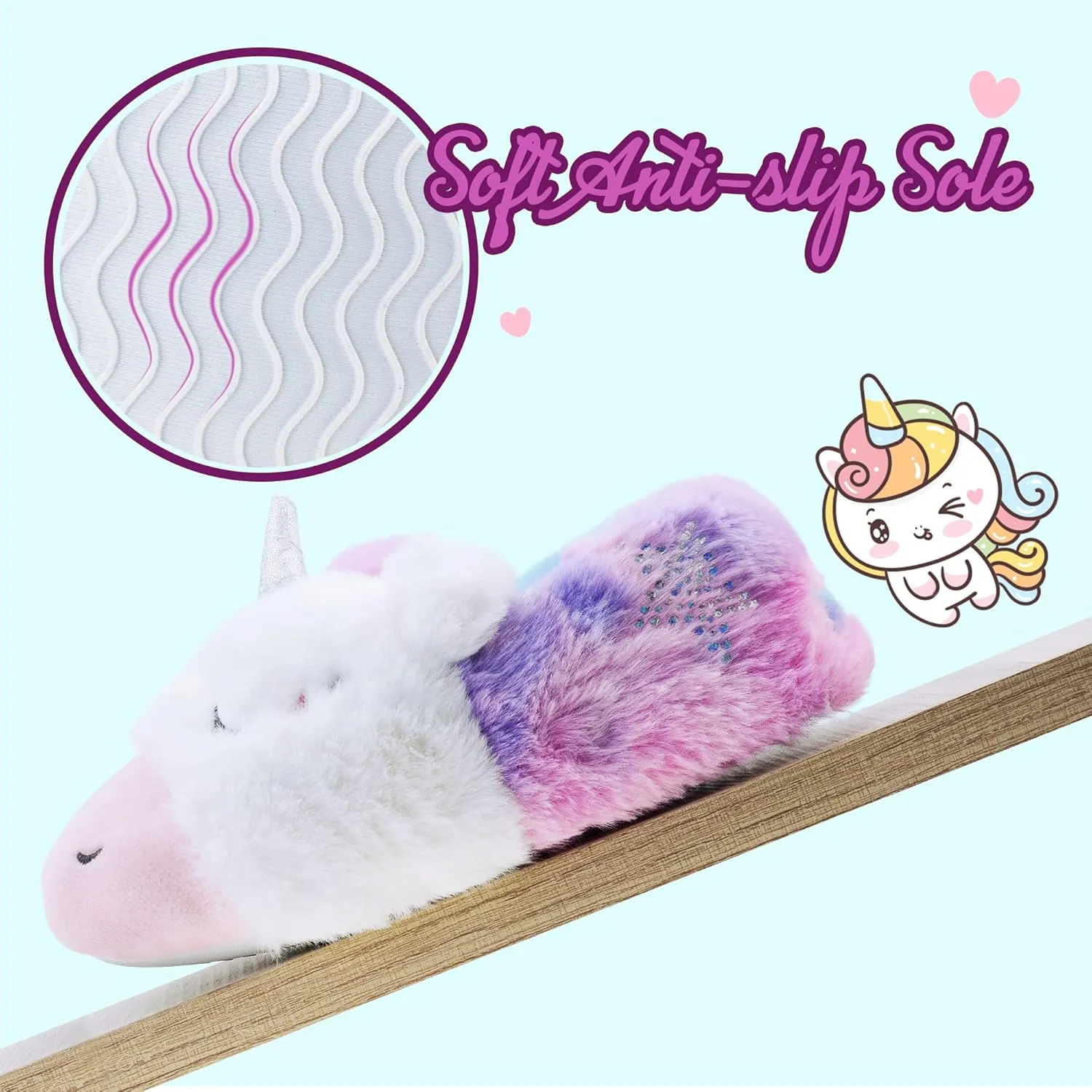 LseLom Toddler Girls Unicorn Slippers Dinosaur Boys Slippers Slip Resistant Little Kid House Shoes