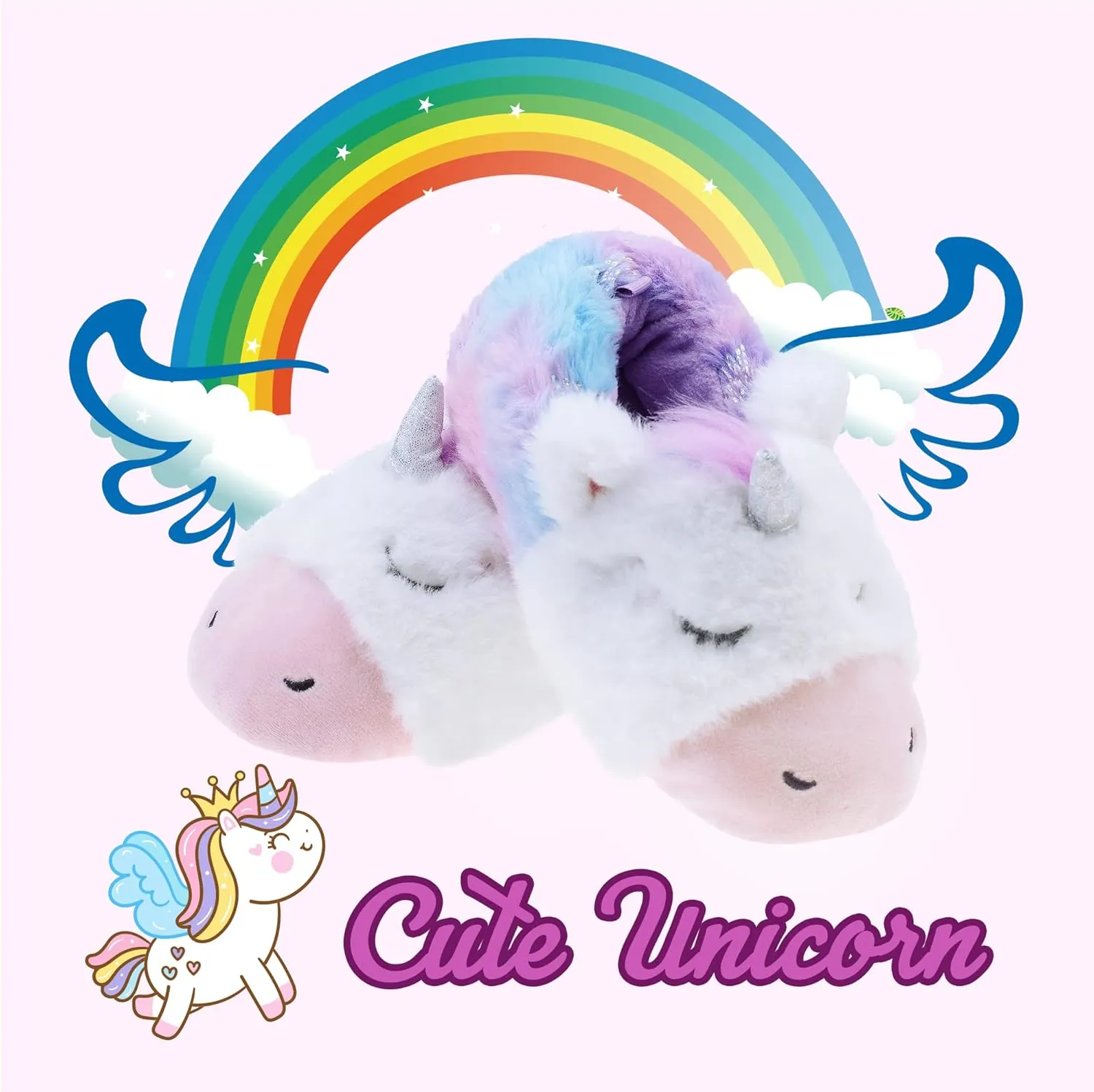 LseLom Toddler Girls Unicorn Slippers Dinosaur Boys Slippers Slip Resistant Little Kid House Shoes