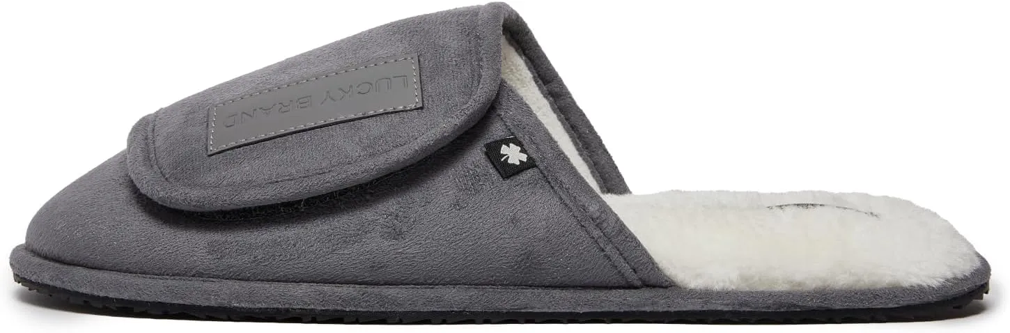 Lucky Brand Micro-Suede Scuff Indoor Slippers for Men with Plush Lining