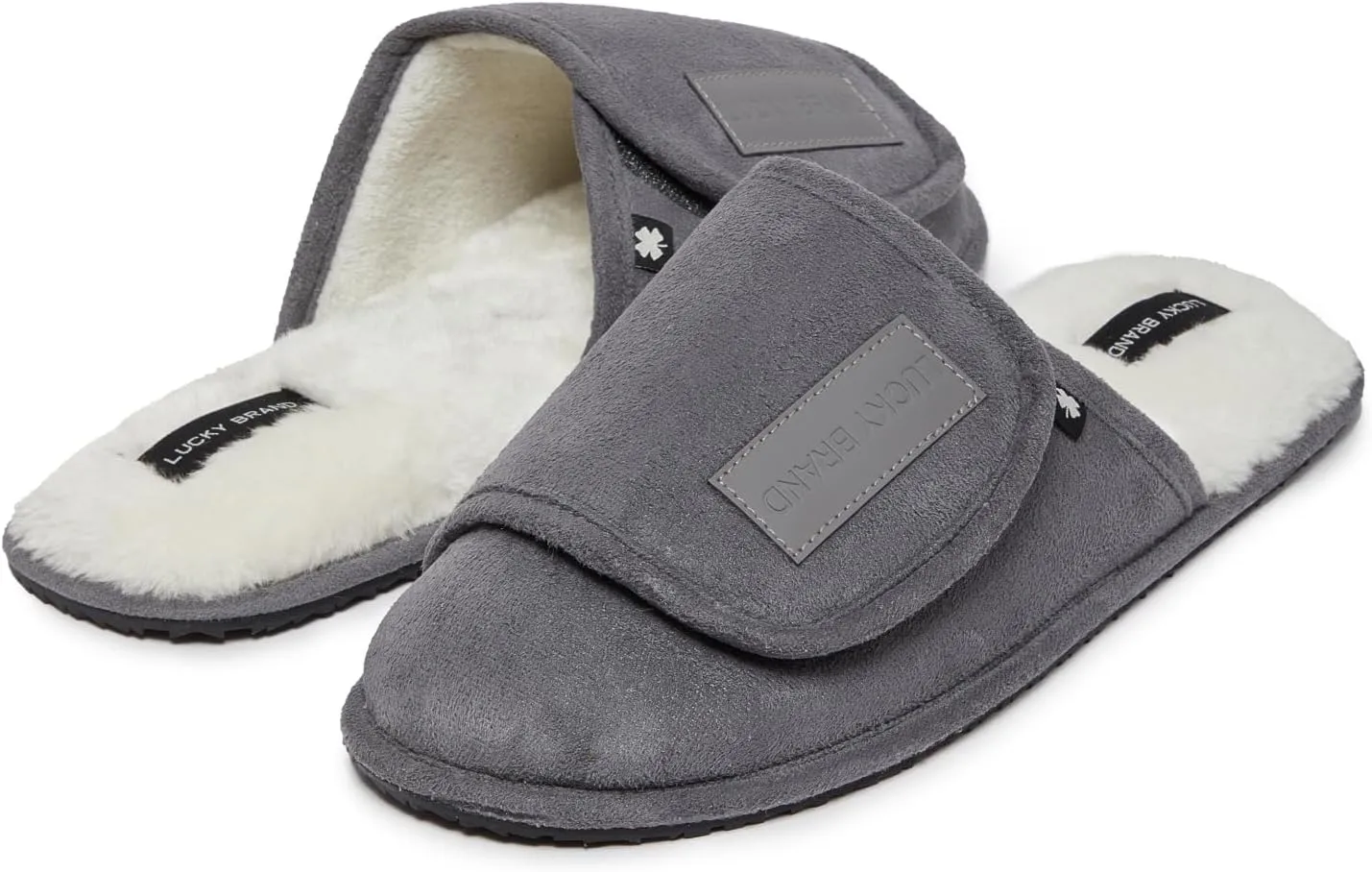 Lucky Brand Micro-Suede Scuff Indoor Slippers for Men with Plush Lining