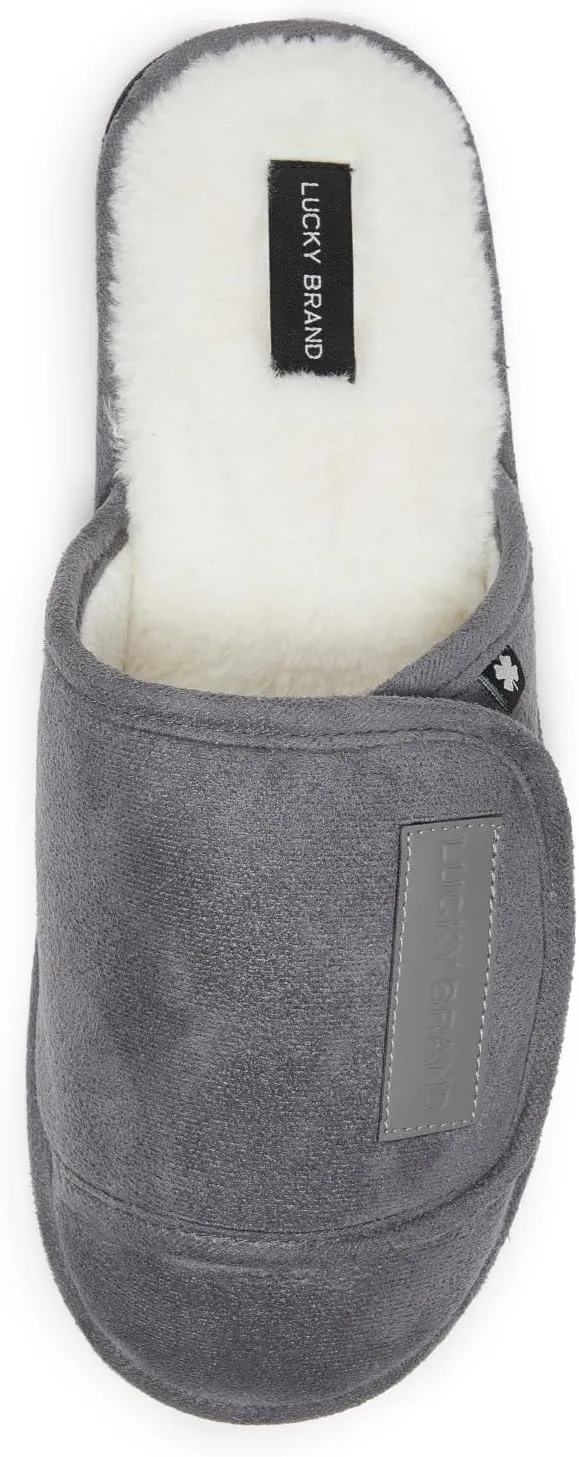 Lucky Brand Micro-Suede Scuff Indoor Slippers for Men with Plush Lining