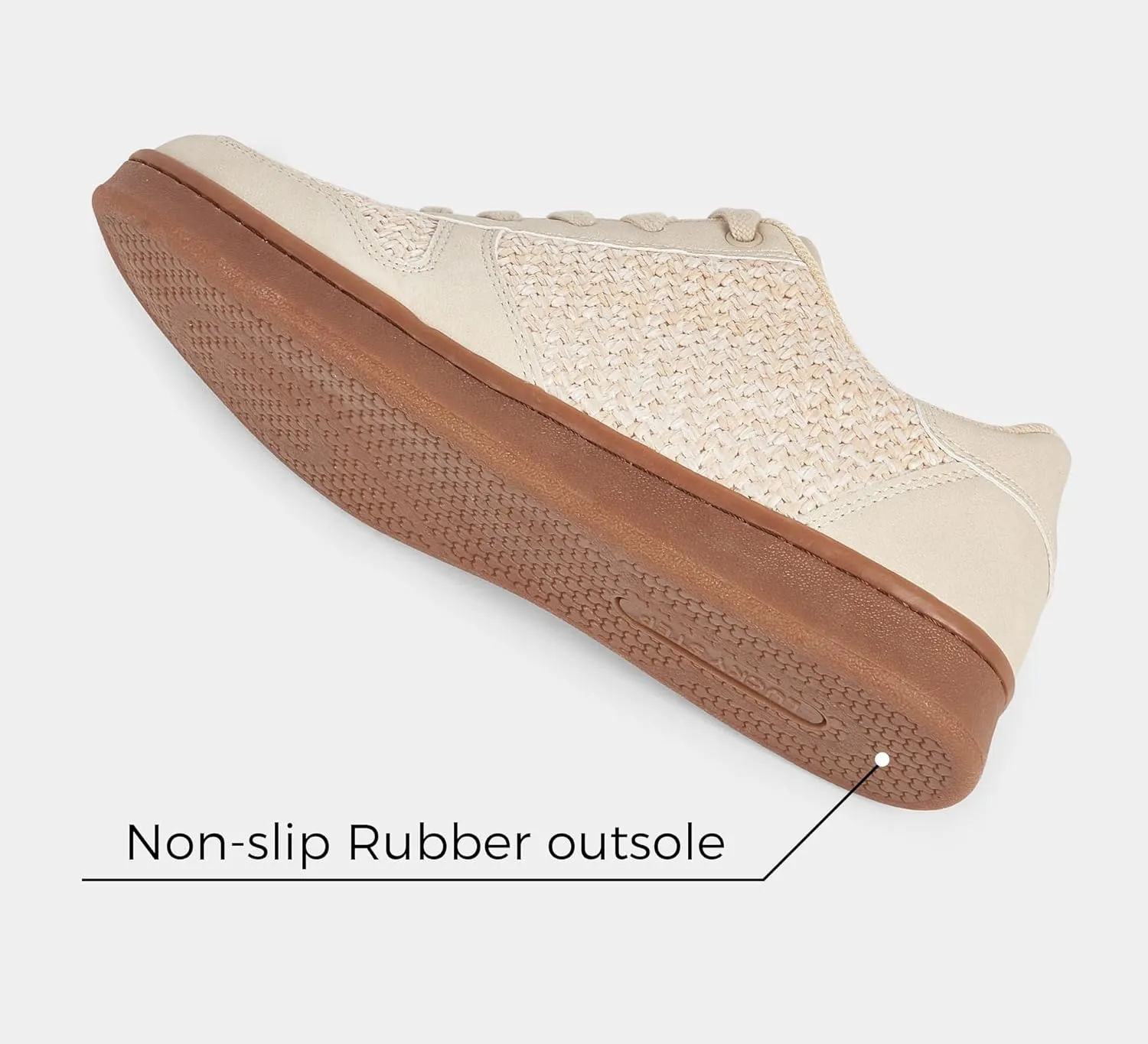 LUCKY STEP Retro Trainers Women Fashion Sneakers Braided Classic Raffia Casual Anti-Slip Tennis Woven Walking Shoes
