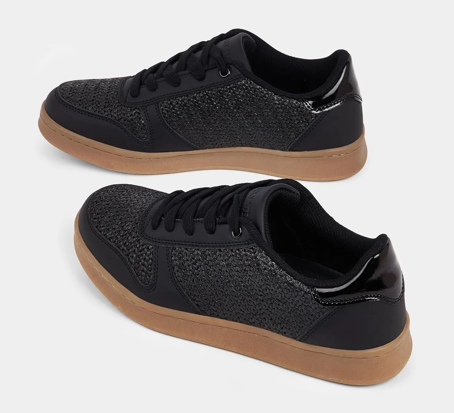 LUCKY STEP Retro Trainers Women Fashion Sneakers Braided Classic Raffia Casual Anti-Slip Tennis Woven Walking Shoes
