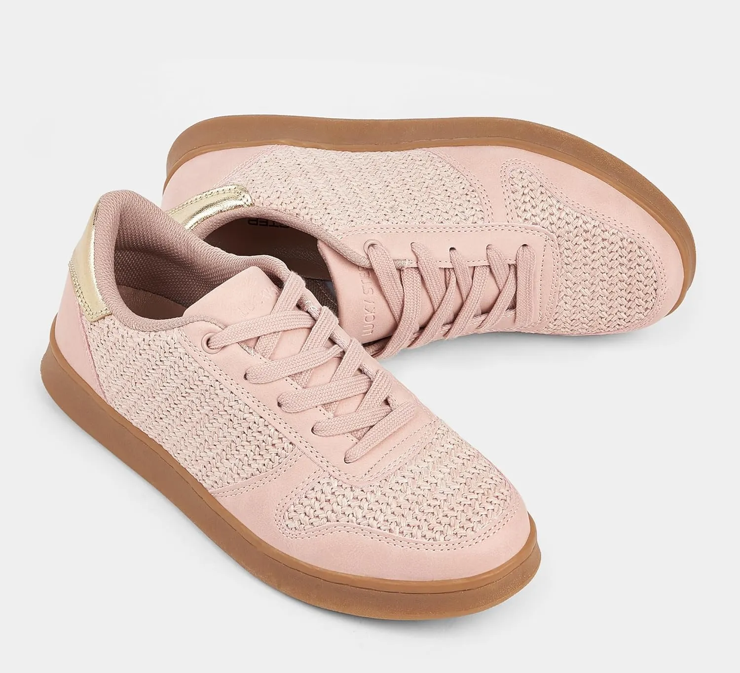 LUCKY STEP Retro Trainers Women Fashion Sneakers Braided Classic Raffia Casual Anti-Slip Tennis Woven Walking Shoes
