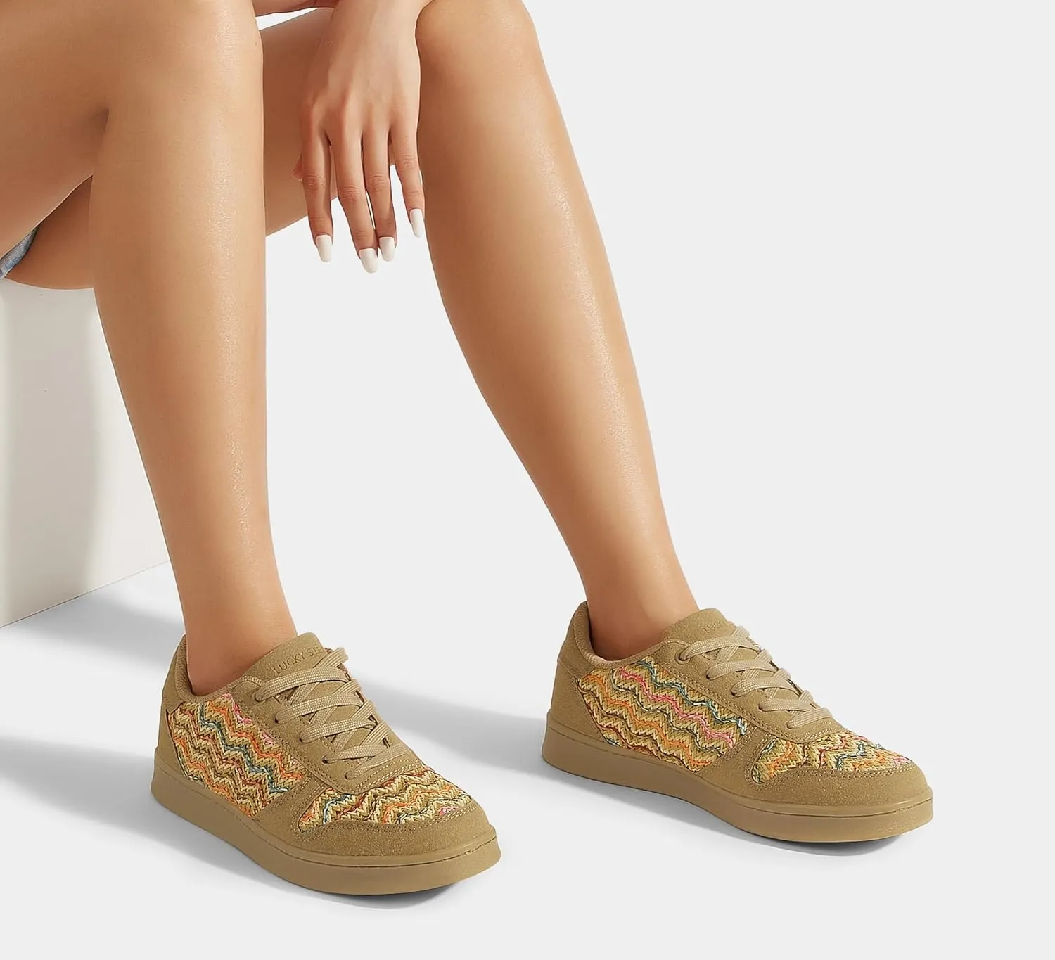 LUCKY STEP Retro Trainers Women Fashion Sneakers Braided Classic Raffia Casual Anti-Slip Tennis Woven Walking Shoes