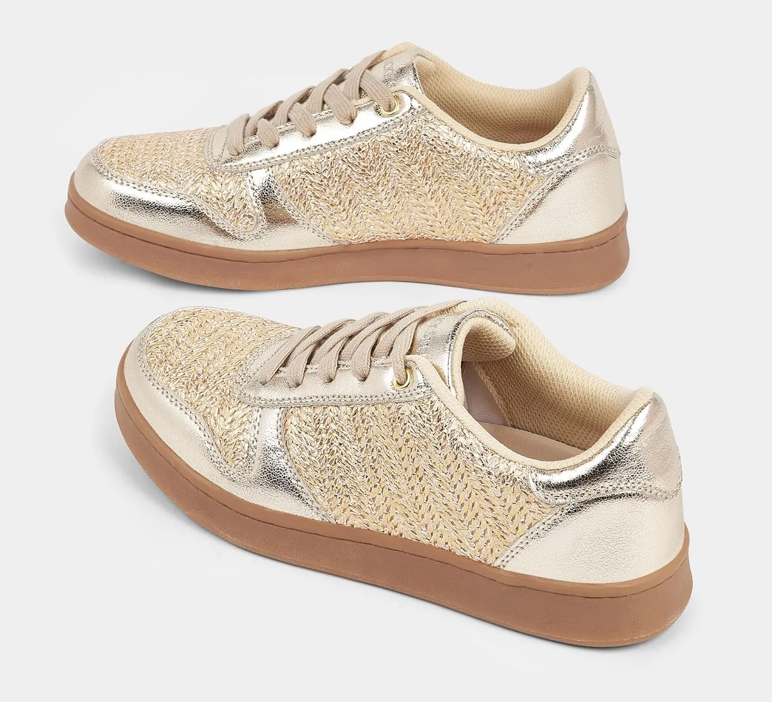 LUCKY STEP Retro Trainers Women Fashion Sneakers Braided Classic Raffia Casual Anti-Slip Tennis Woven Walking Shoes