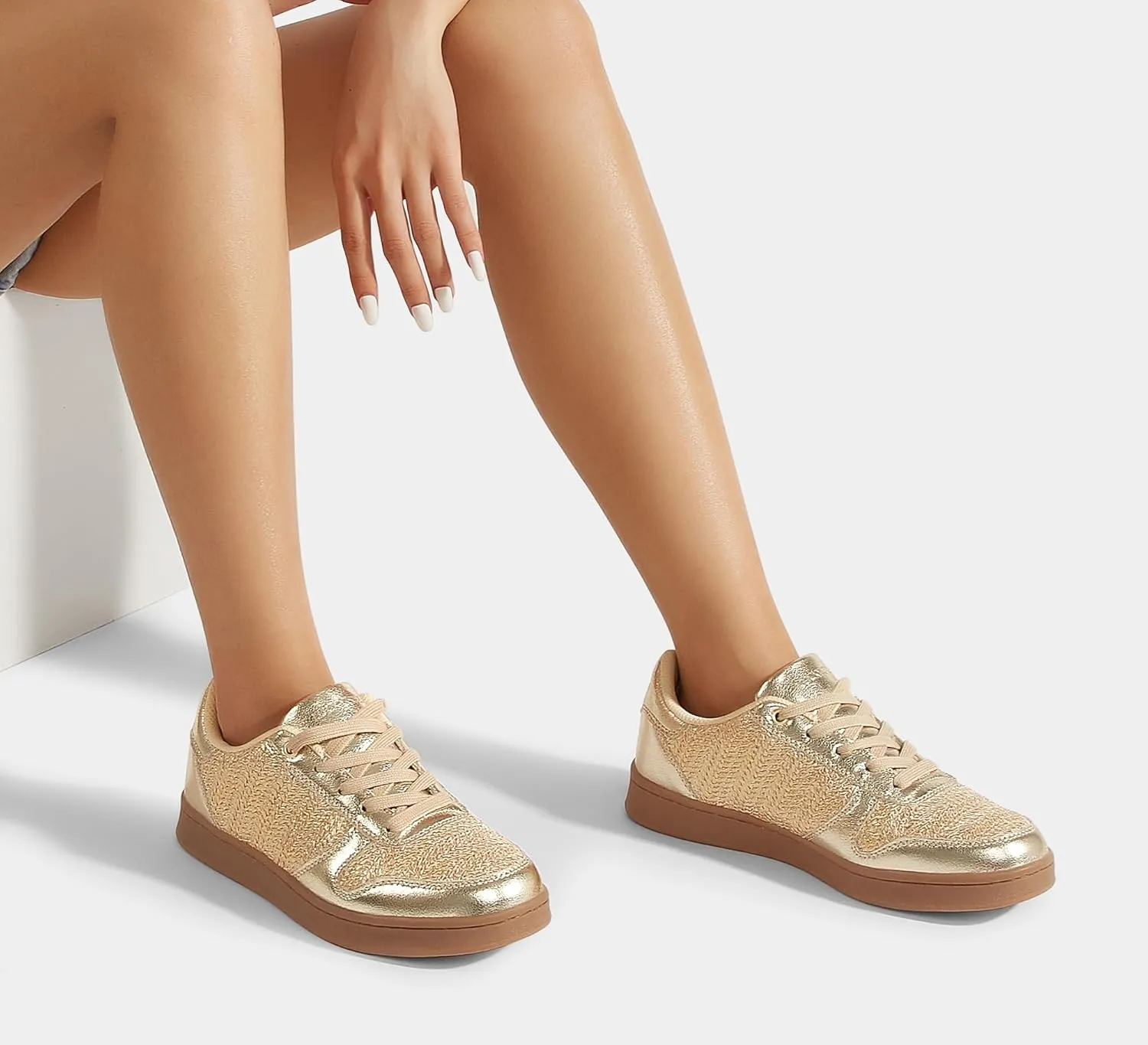 LUCKY STEP Retro Trainers Women Fashion Sneakers Braided Classic Raffia Casual Anti-Slip Tennis Woven Walking Shoes