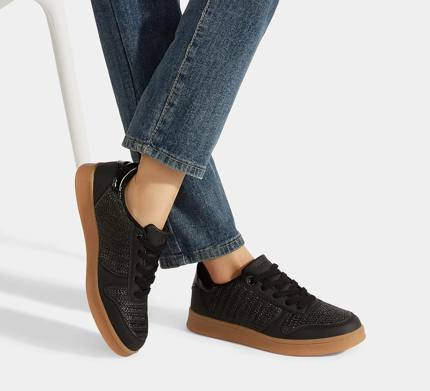 LUCKY STEP Retro Trainers Women Fashion Sneakers Braided Classic Raffia Casual Anti-Slip Tennis Woven Walking Shoes