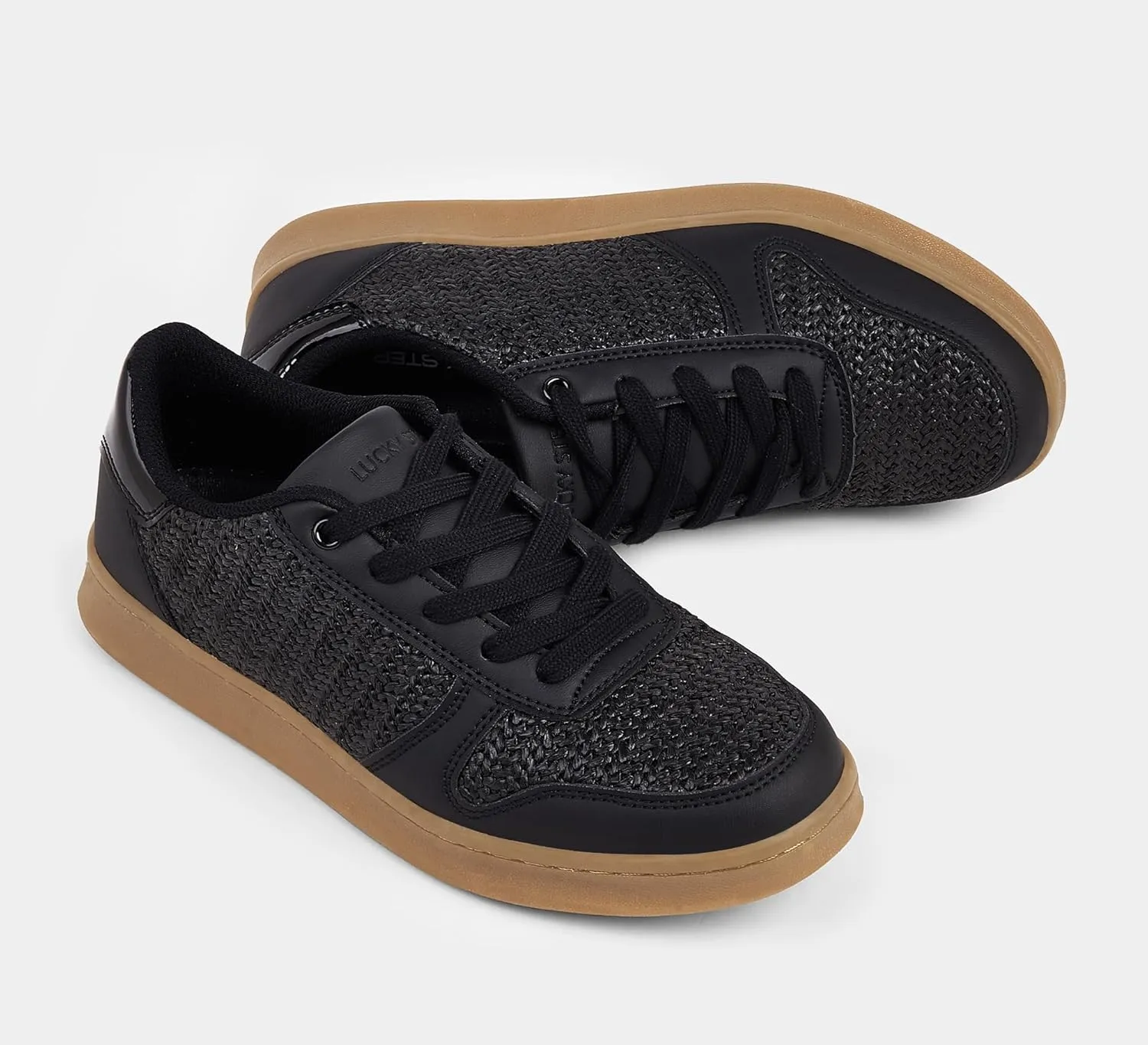 LUCKY STEP Retro Trainers Women Fashion Sneakers Braided Classic Raffia Casual Anti-Slip Tennis Woven Walking Shoes