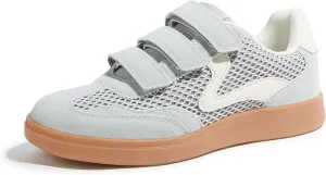 LUCKY STEP Women's Casual Fashion Retro Sneakers Classic Gum Sole Hook and Loop Tennis Footwear Anti Slip Skate Trainers Trendy Walking Shoes
