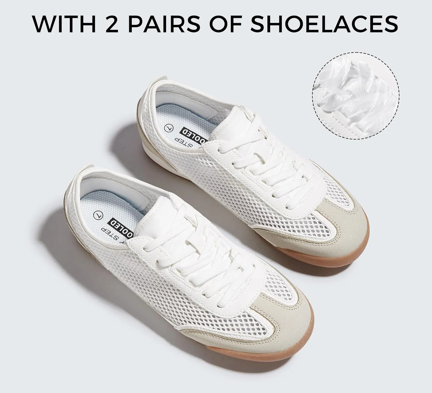 LUCKY STEP Women's Mesh Casual Fashion Sneakers Retro Breathable Walking Shoes Lightweight Classic Tennis Trainers