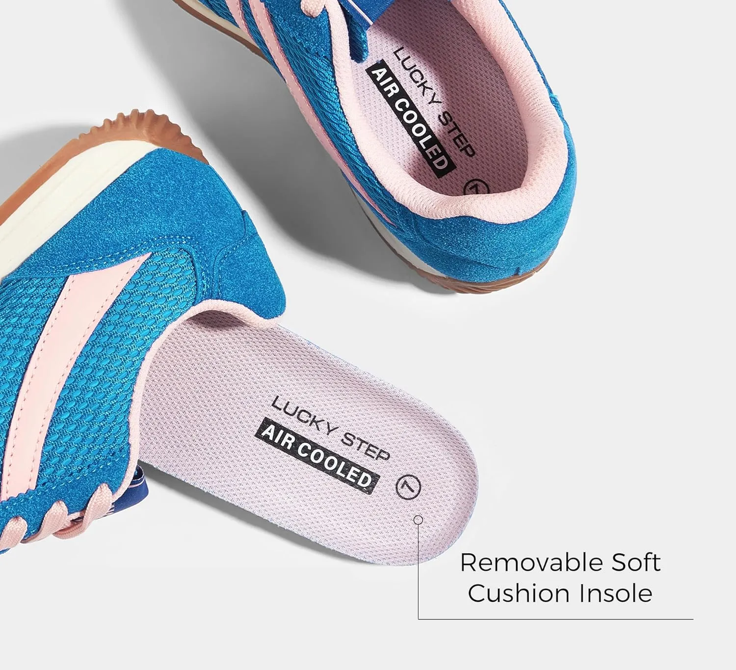 LUCKY STEP Women's Retro Fashion Sneakers Non Slip Comfortable Casual Running Shoes Breathable Classic Walking Trainers
