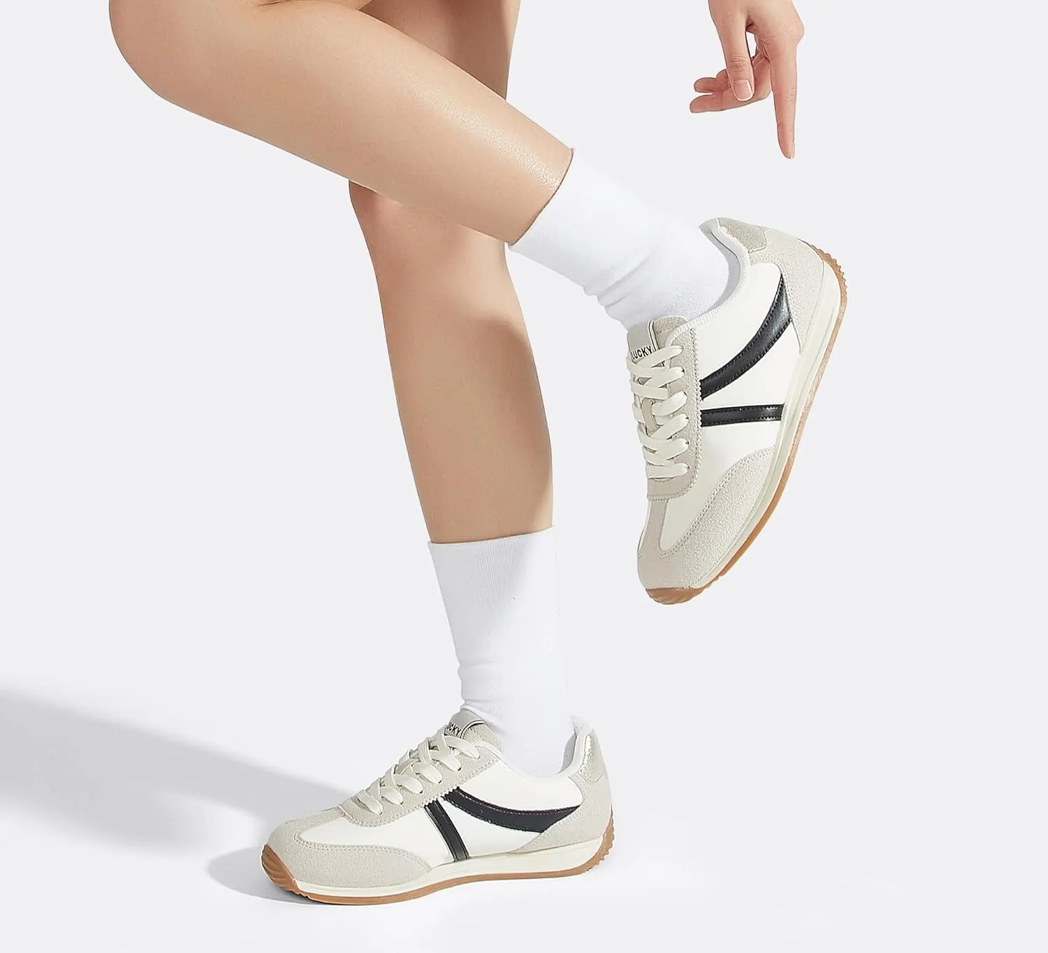 LUCKY STEP Women's Retro Fashion Sneakers Non Slip Comfortable Casual Running Shoes Breathable Classic Walking Trainers