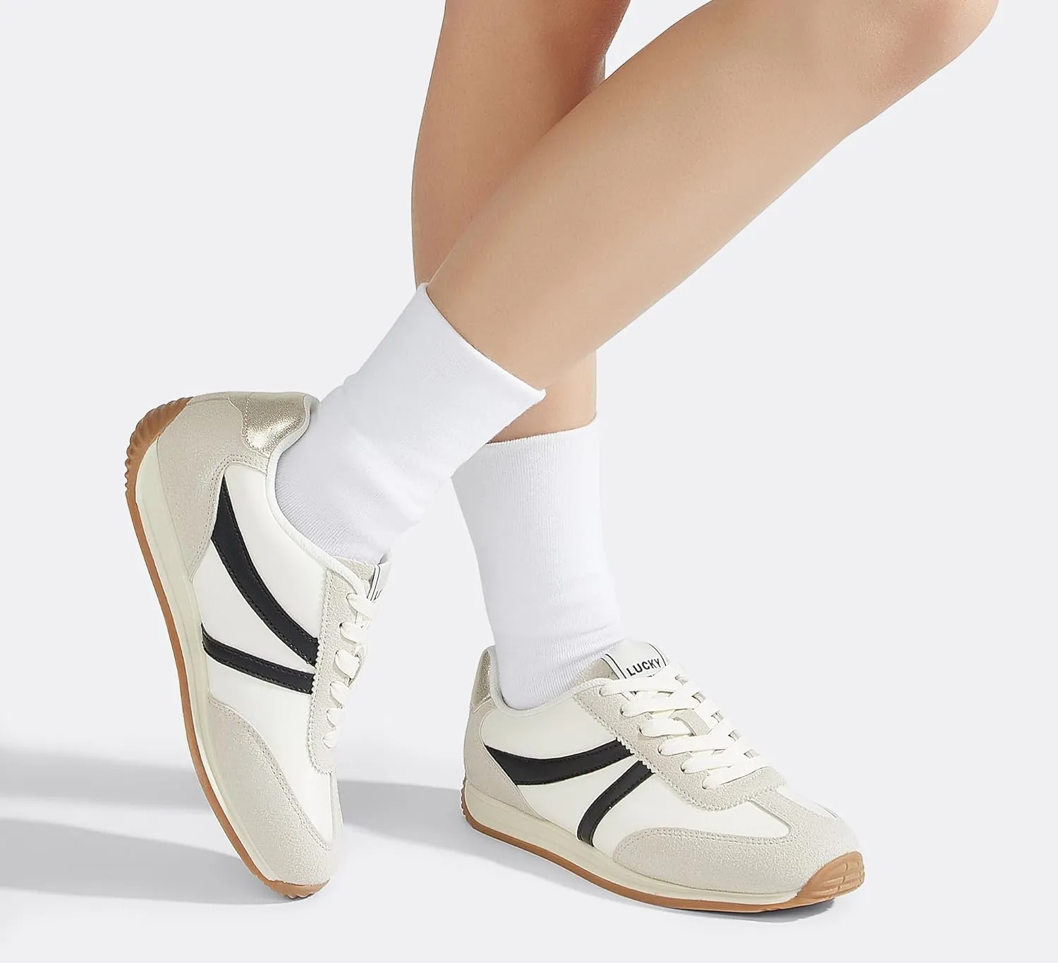 LUCKY STEP Women's Retro Fashion Sneakers Non Slip Comfortable Casual Running Shoes Breathable Classic Walking Trainers