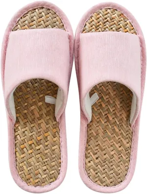 MAGILONA Women Mens Unisex Washable Cotton Open-Toe Home Slippers Indoor Shoes Casual Flax Soft Non-Slip Sole Shoes