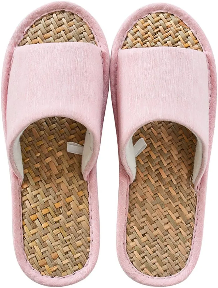 MAGILONA Women Mens Unisex Washable Cotton Open-Toe Home Slippers Indoor Shoes Casual Flax Soft Non-Slip Sole Shoes