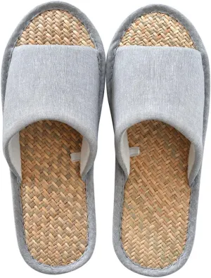 MAGILONA Women Mens Unisex Washable Cotton Open-Toe Home Slippers Indoor Shoes Casual Flax Soft Non-Slip Sole Shoes