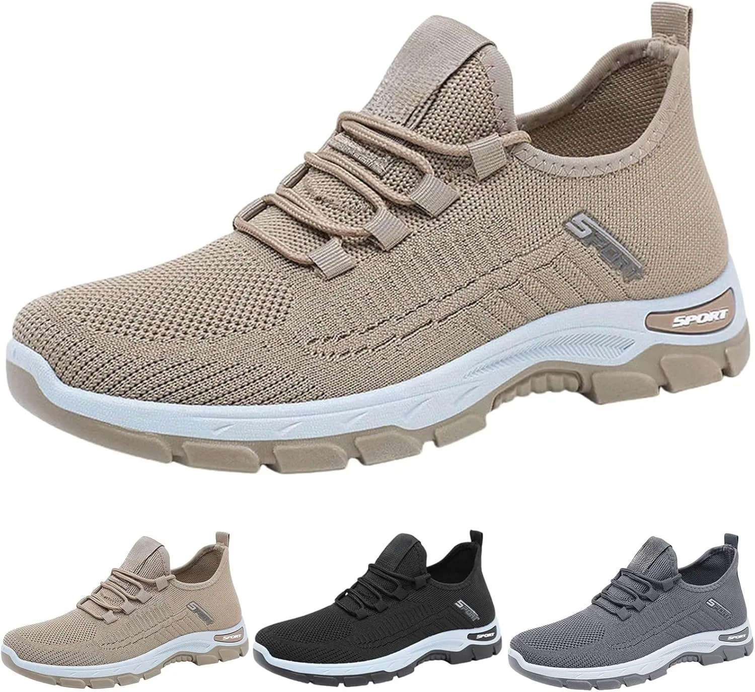 Men Running Shoes Tennis Walking Gym Slip On Workout Athletic Sneakers Lightweight Breathable Sport Casual Shoes