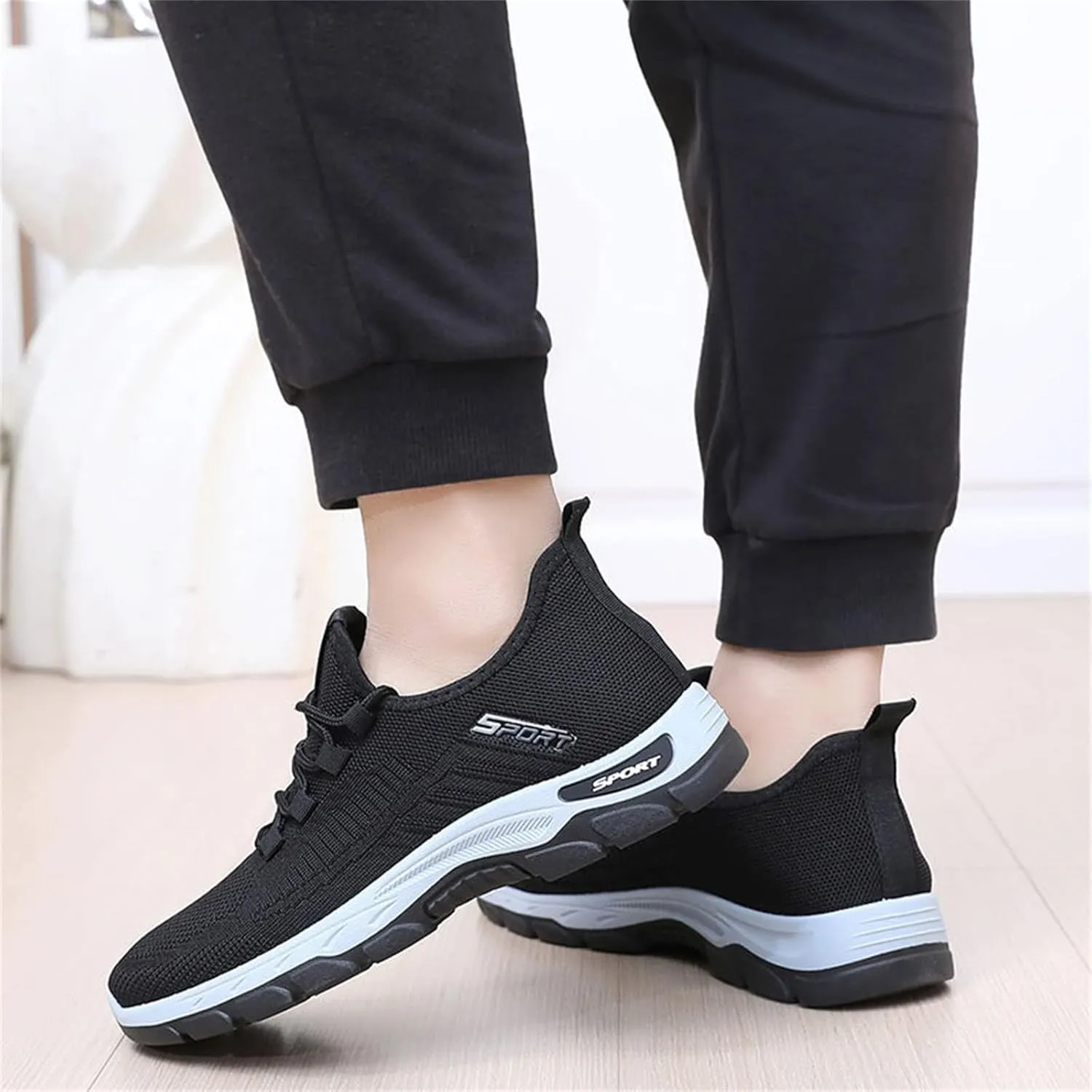 Men Running Shoes Tennis Walking Gym Slip On Workout Athletic Sneakers Lightweight Breathable Sport Casual Shoes