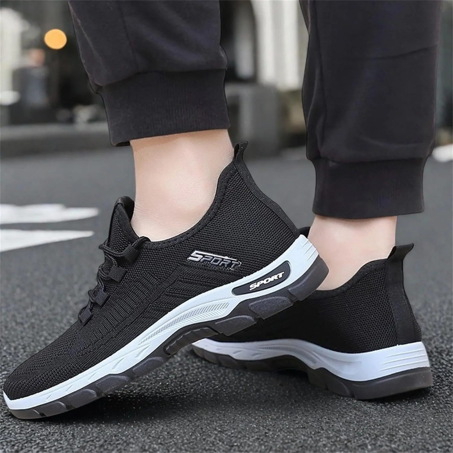 Men Running Shoes Tennis Walking Gym Slip On Workout Athletic Sneakers Lightweight Breathable Sport Casual Shoes