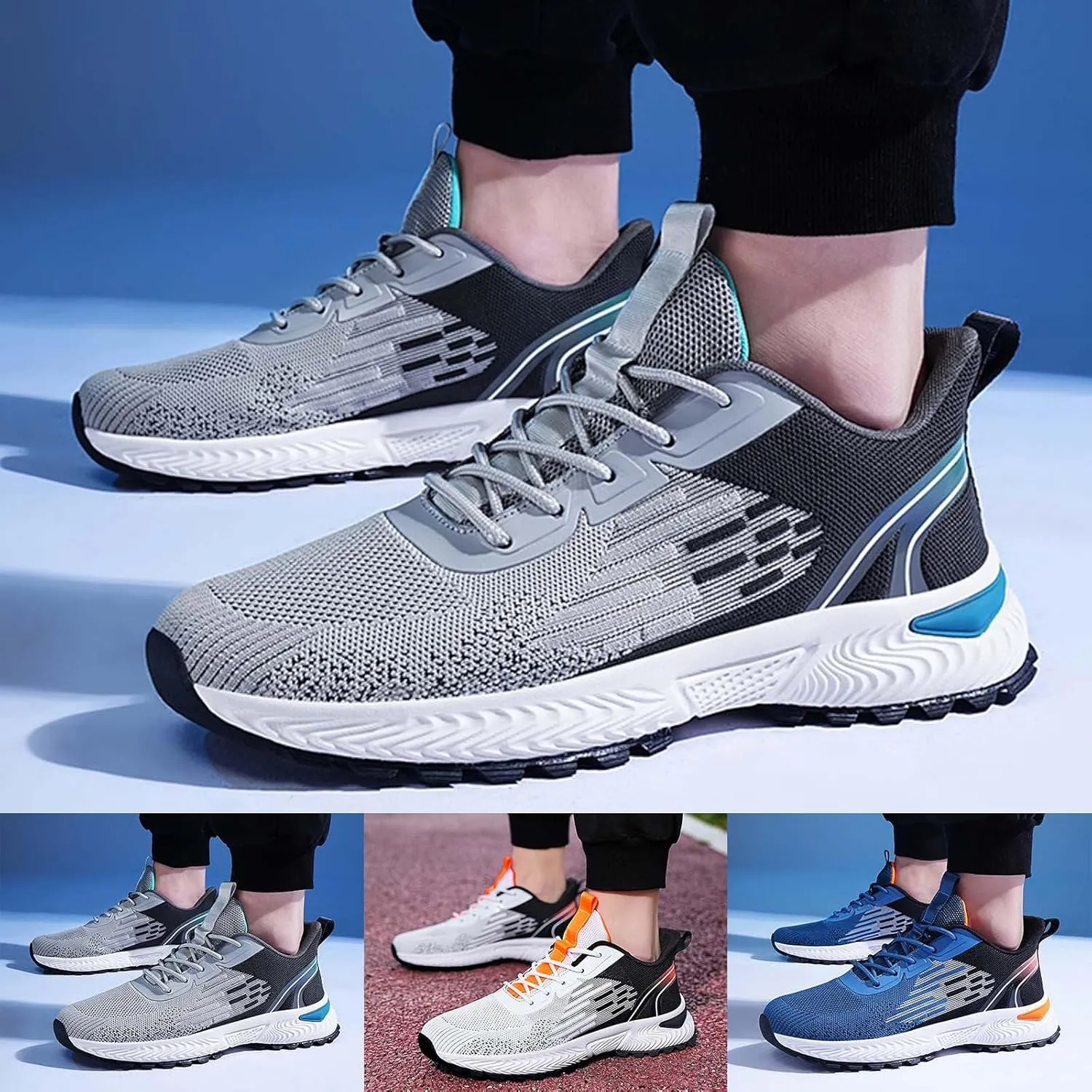 Men's Arch Support Walking Shoes Lightweight Breathable Slip On Running Shoe Athletic Fashion Sneakers for Men