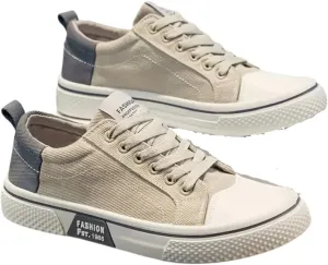 Men's Breathable Fabric Casual Canvas Shoes, Low-Top Lace-Up Outdoor Sneakers, Trendy Skate Shoes.