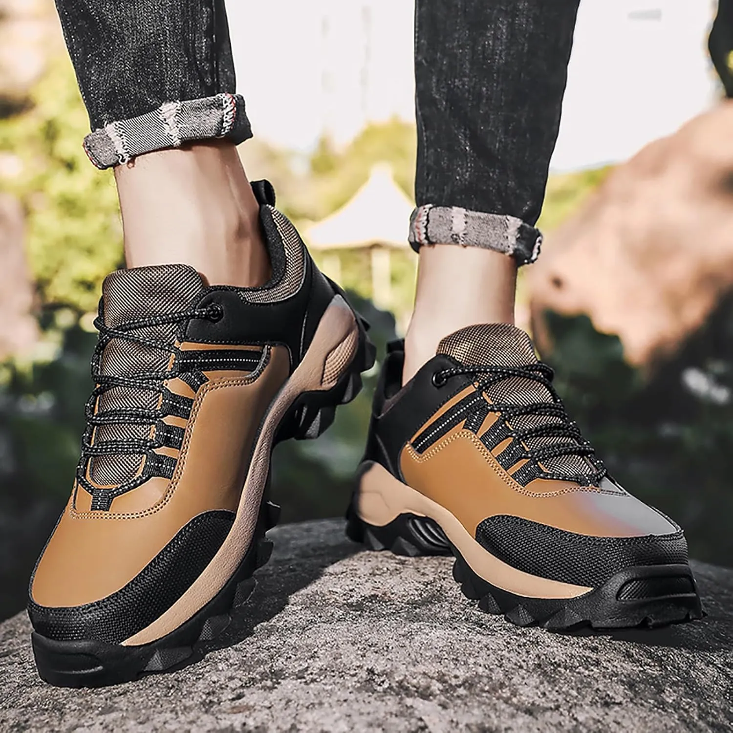 Men's Classic Casual Jogging Sneakers Breathable and Light Outdoor Comfy Walking Shoe Comfortable Stretch Shoes