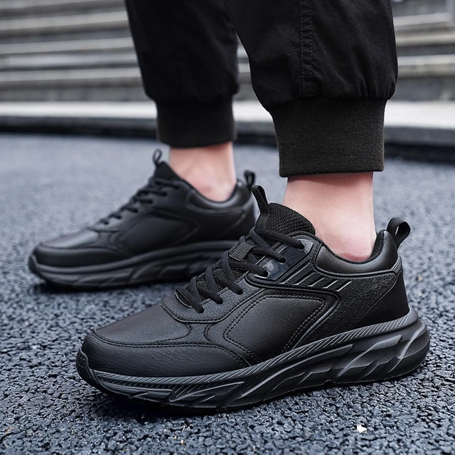 Men's Classic Casual Jogging Sneakers Portable Non Slip Fitness Workout Shoe Breathable Diabetic Shoes for Men