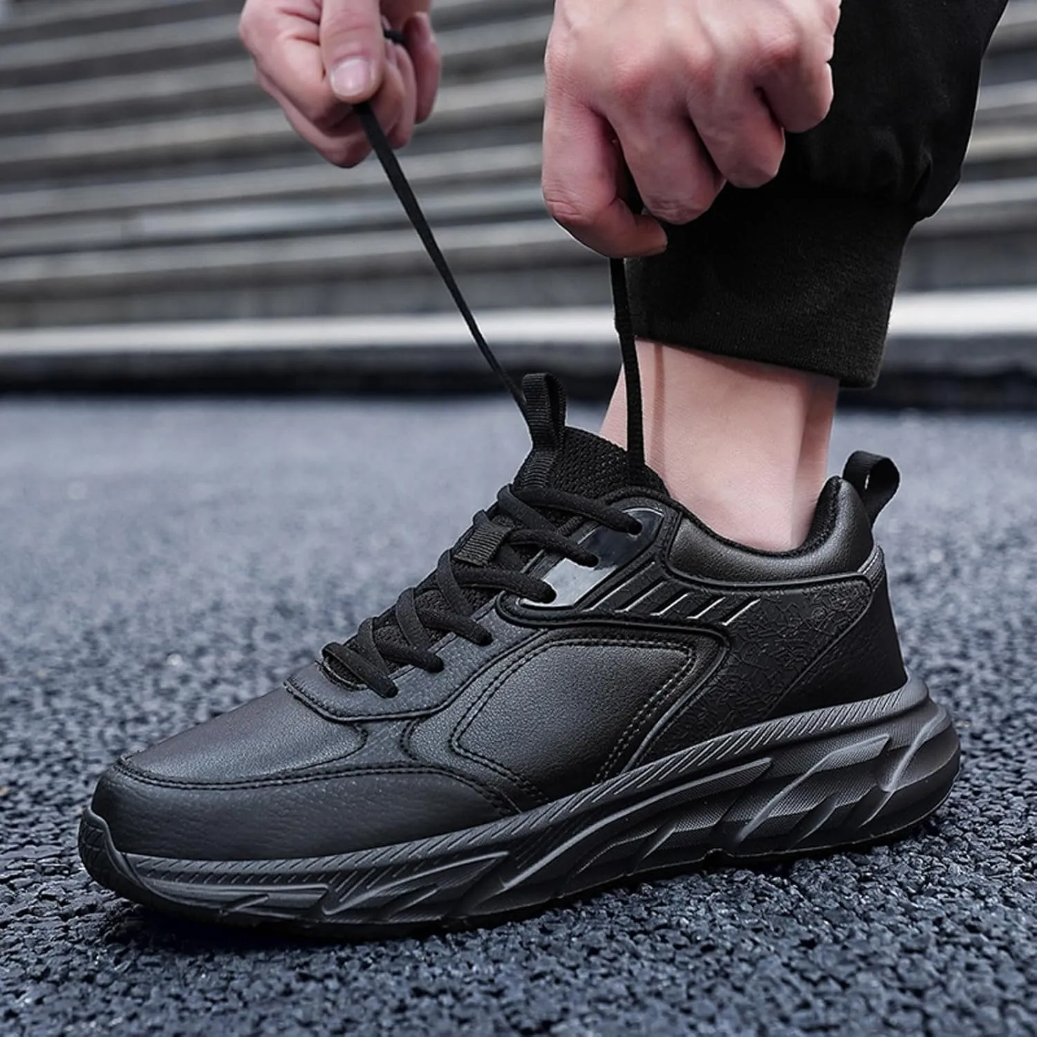Men's Classic Casual Jogging Sneakers Portable Non Slip Fitness Workout Shoe Breathable Diabetic Shoes for Men