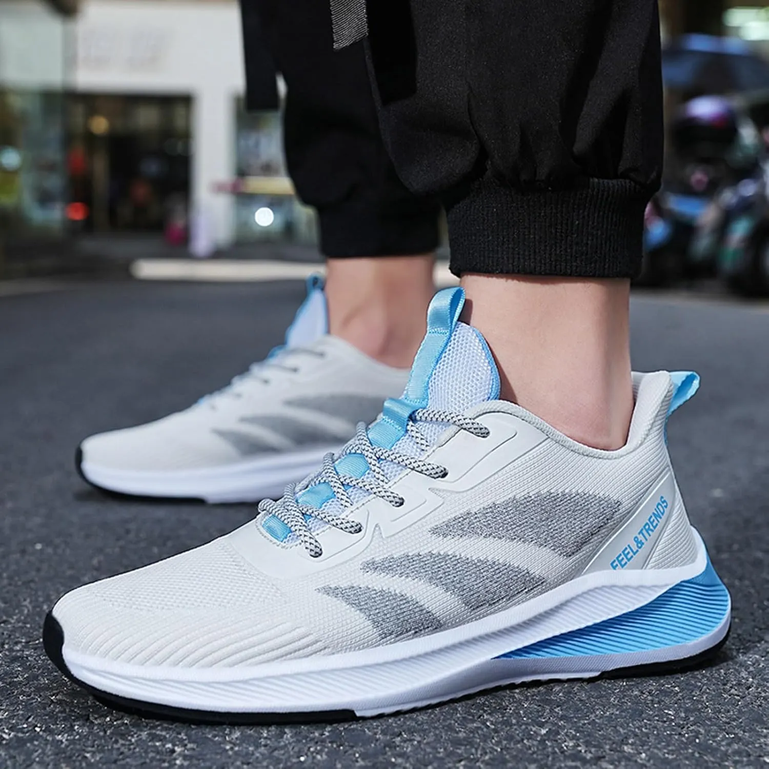 Men's Comfortable Stretch Workout Shoes Breathable Casual Comfortable Walking Sneaker Athletic Fashion Sneakers