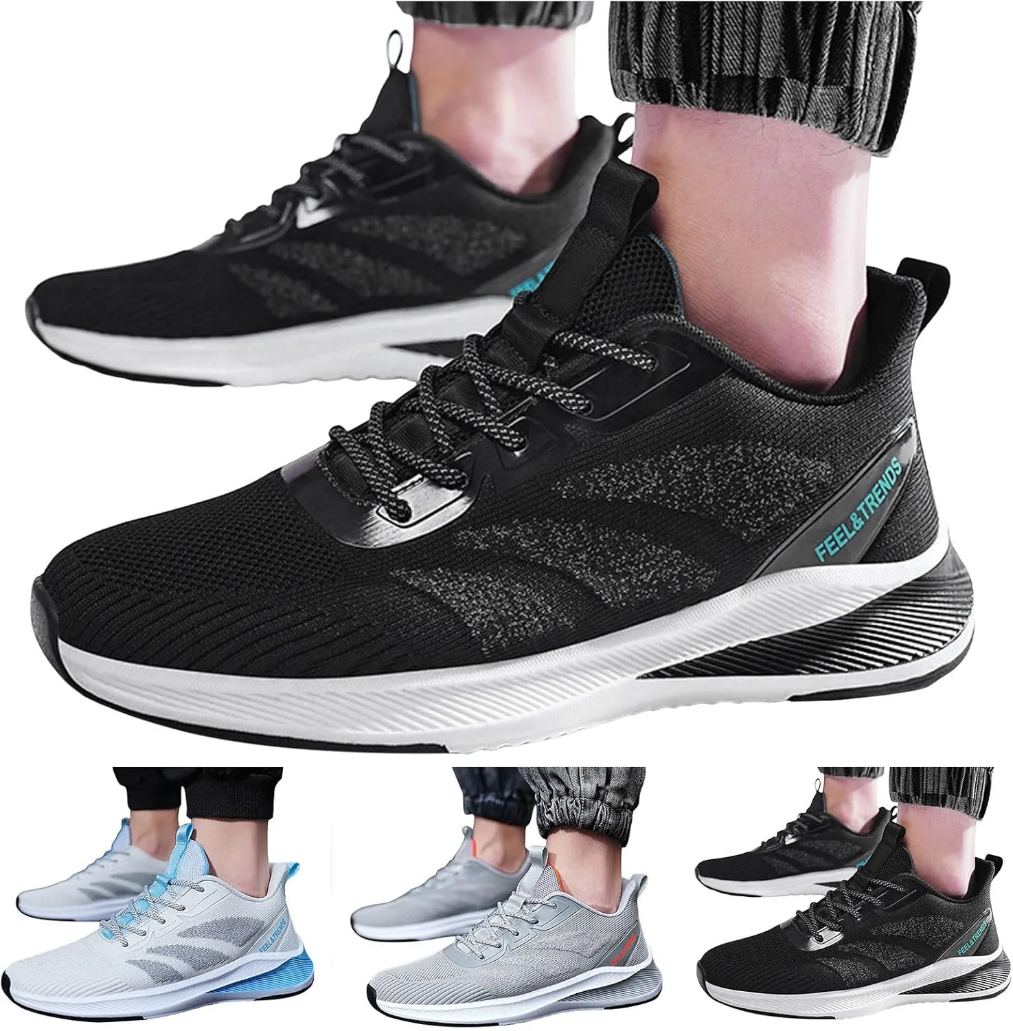 Men's Comfortable Stretch Workout Shoes Breathable Casual Comfortable Walking Sneaker Athletic Fashion Sneakers