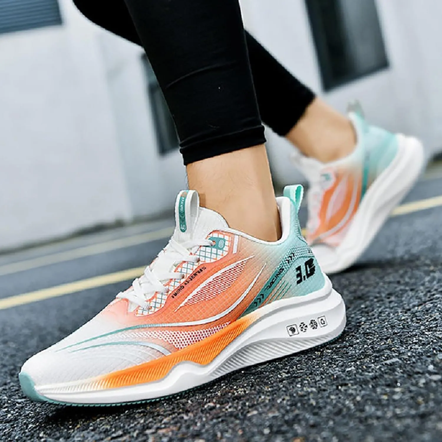 Mens Dress Shoes Platform Sneakers for Women Loafers with Arch Support Round Toe Slip On Casual Athletic Shoes