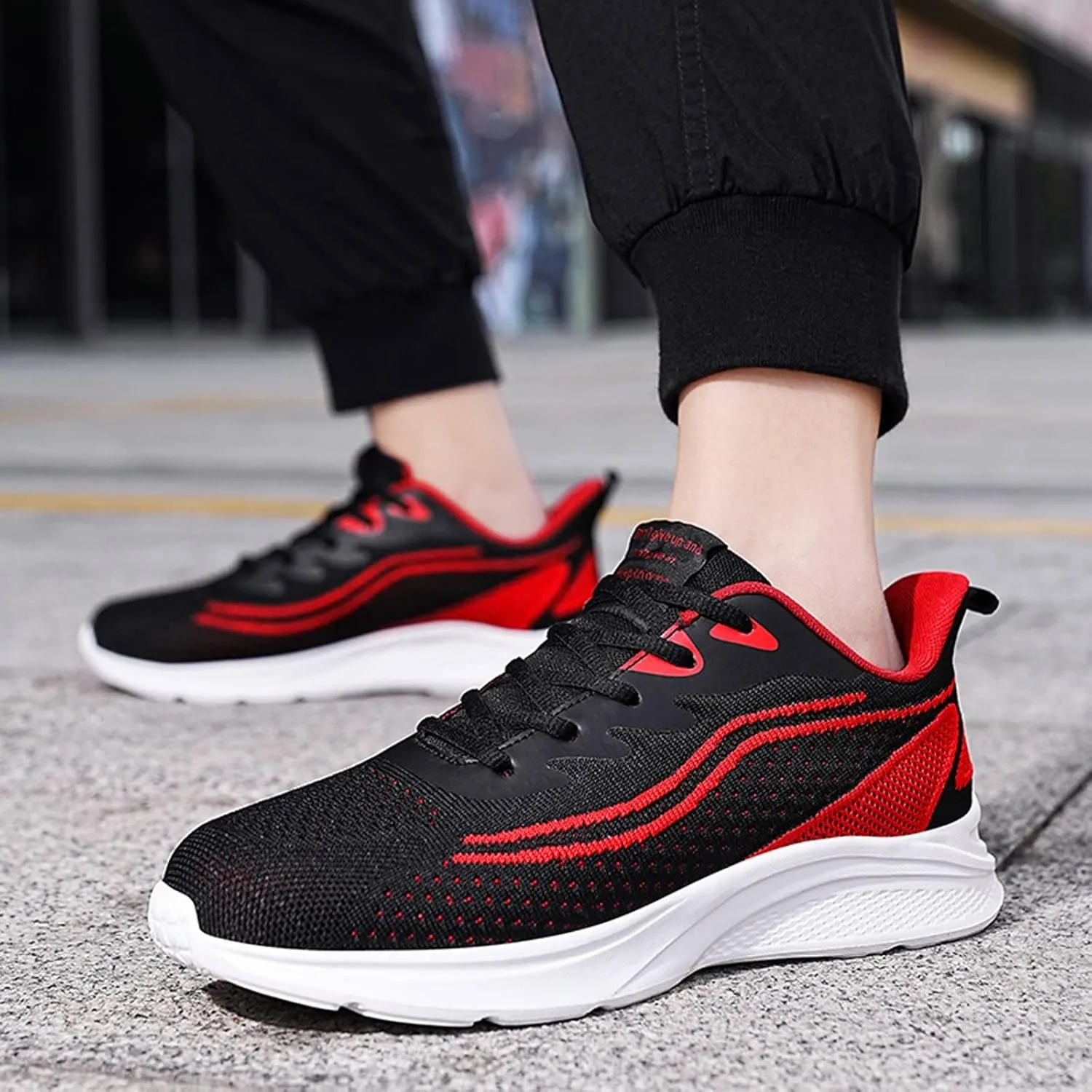 Men's Non Slip Tennis Sneakers Lightweight Breathable Walking Shoe Gym Tennis Arch Support Sports Shoes for Men