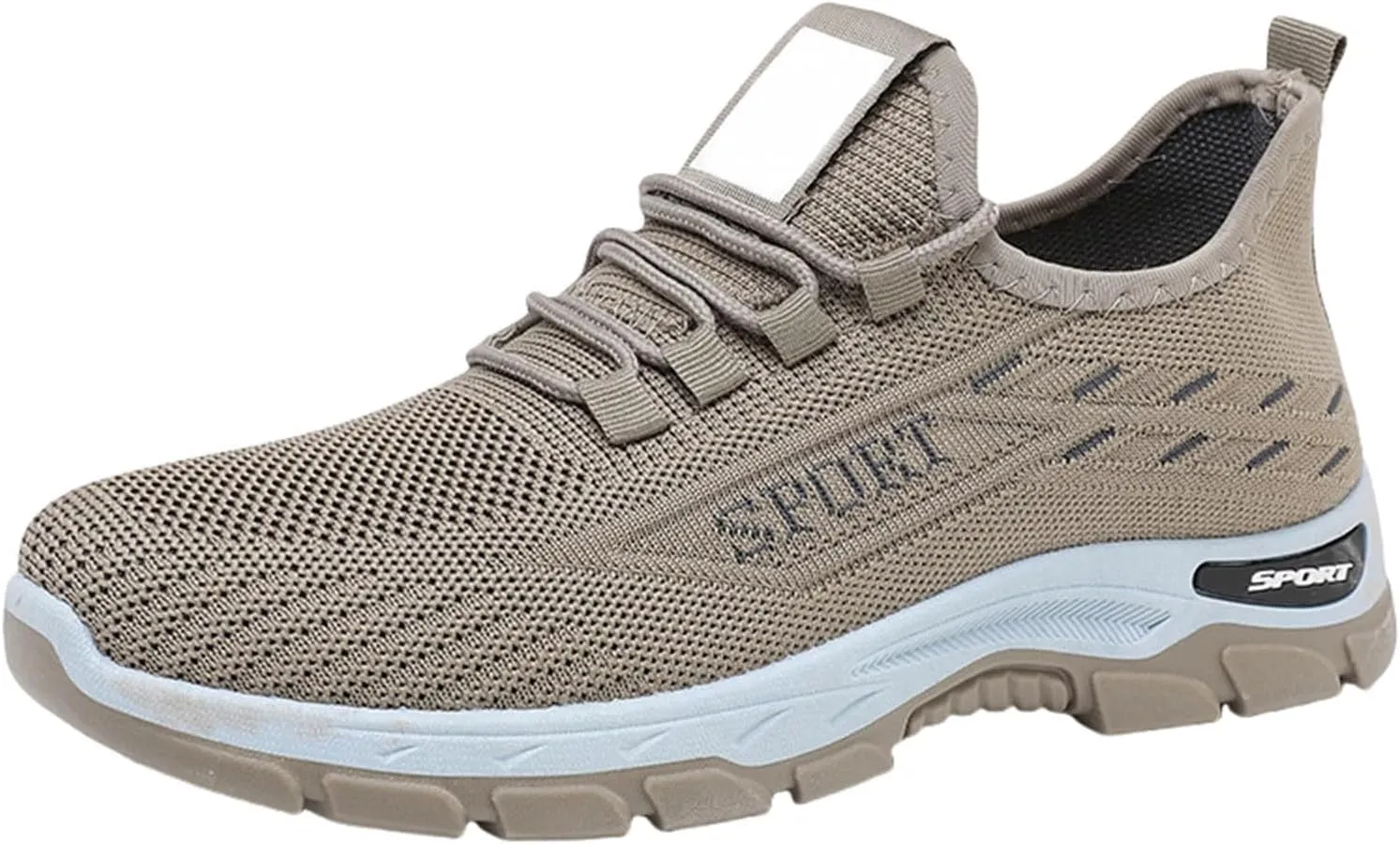 Mens Running Shoes Lace up Non Slip Fashion Sneakers Breathable Mesh Casual Sport Athletic Walking Shoes