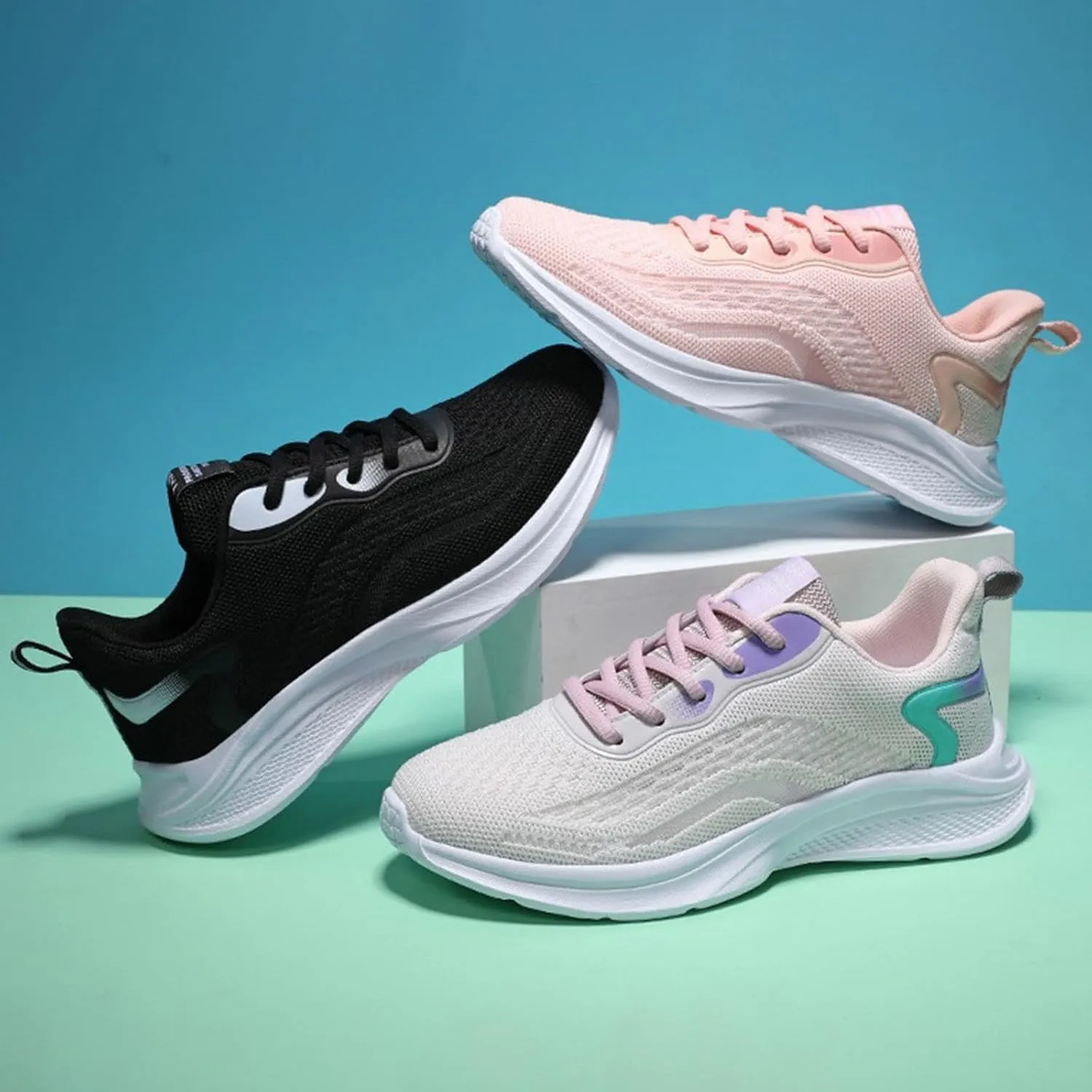 Mens Running Shoes Lightweight Breathable Air Walking Tennis Shoes Comfort Work Fashion Basketball Sneakers Trainers