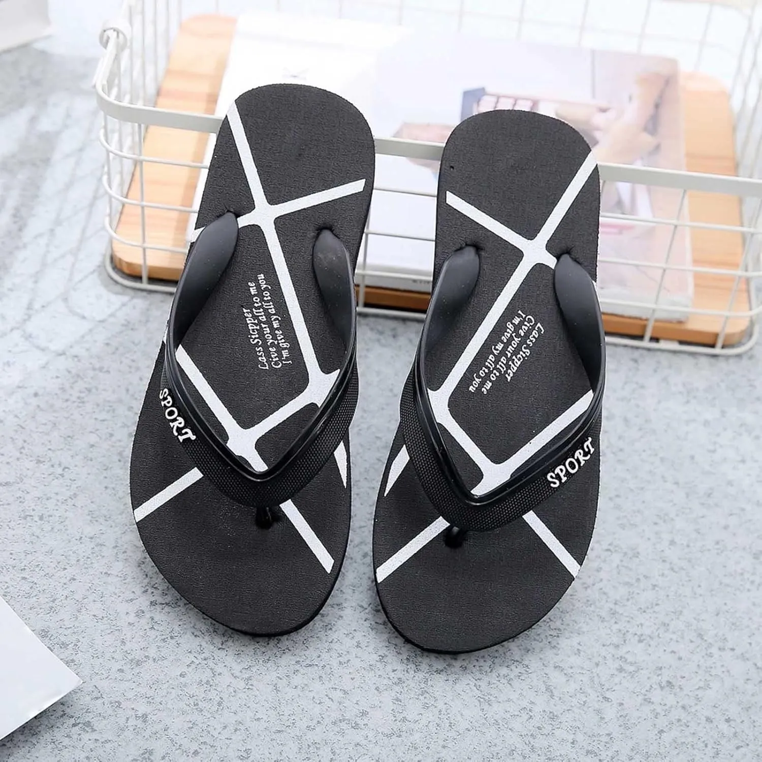 Mens Size 11 Slippers Men's Summer Flip Flop Beach Non Slip Flat Clip Sandals Casual Beach Flip Flop (White, 11)