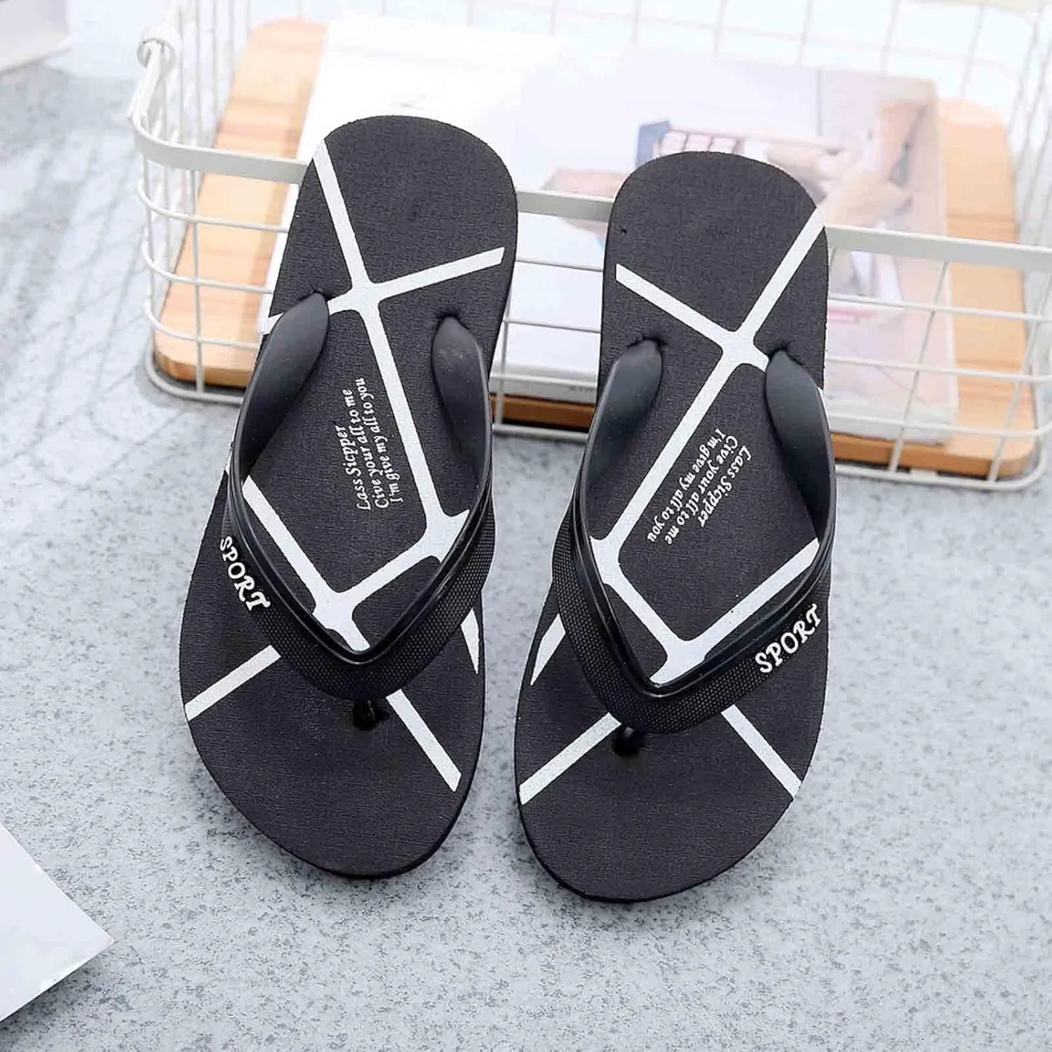 Mens Size 11 Slippers Men's Summer Flip Flop Beach Non Slip Flat Clip Sandals Casual Beach Flip Flop (White, 11)
