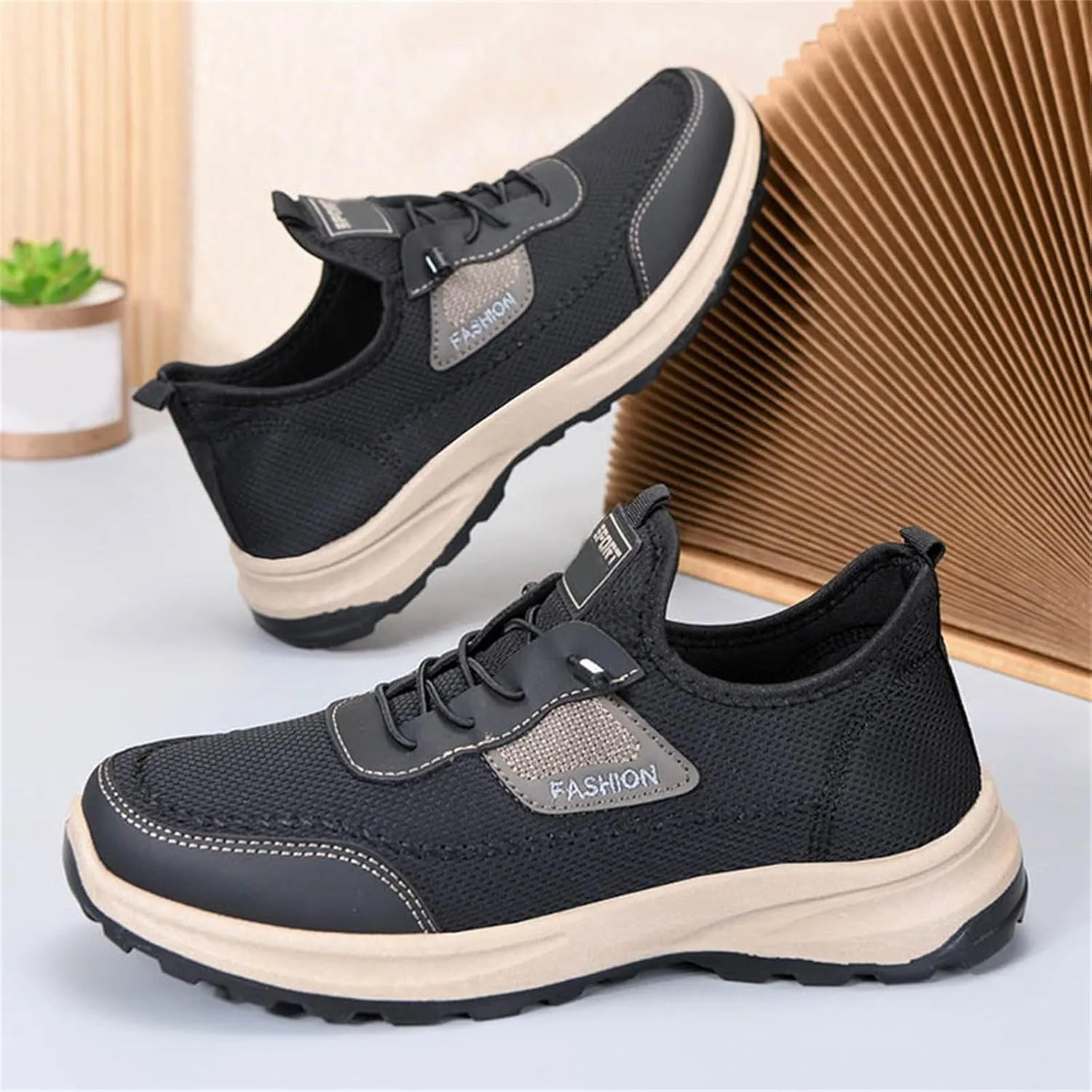 Men's Slip-on Orthopedic Non-Slip Walking Loafers Breathable Arch Support Outdoor Hiking Sneakers Casual Flats
