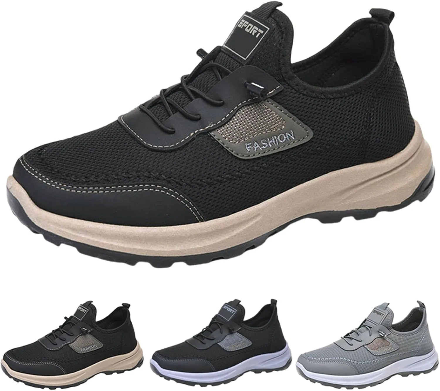 Men's Slip-on Orthopedic Non-Slip Walking Loafers Breathable Arch Support Outdoor Hiking Sneakers Casual Flats