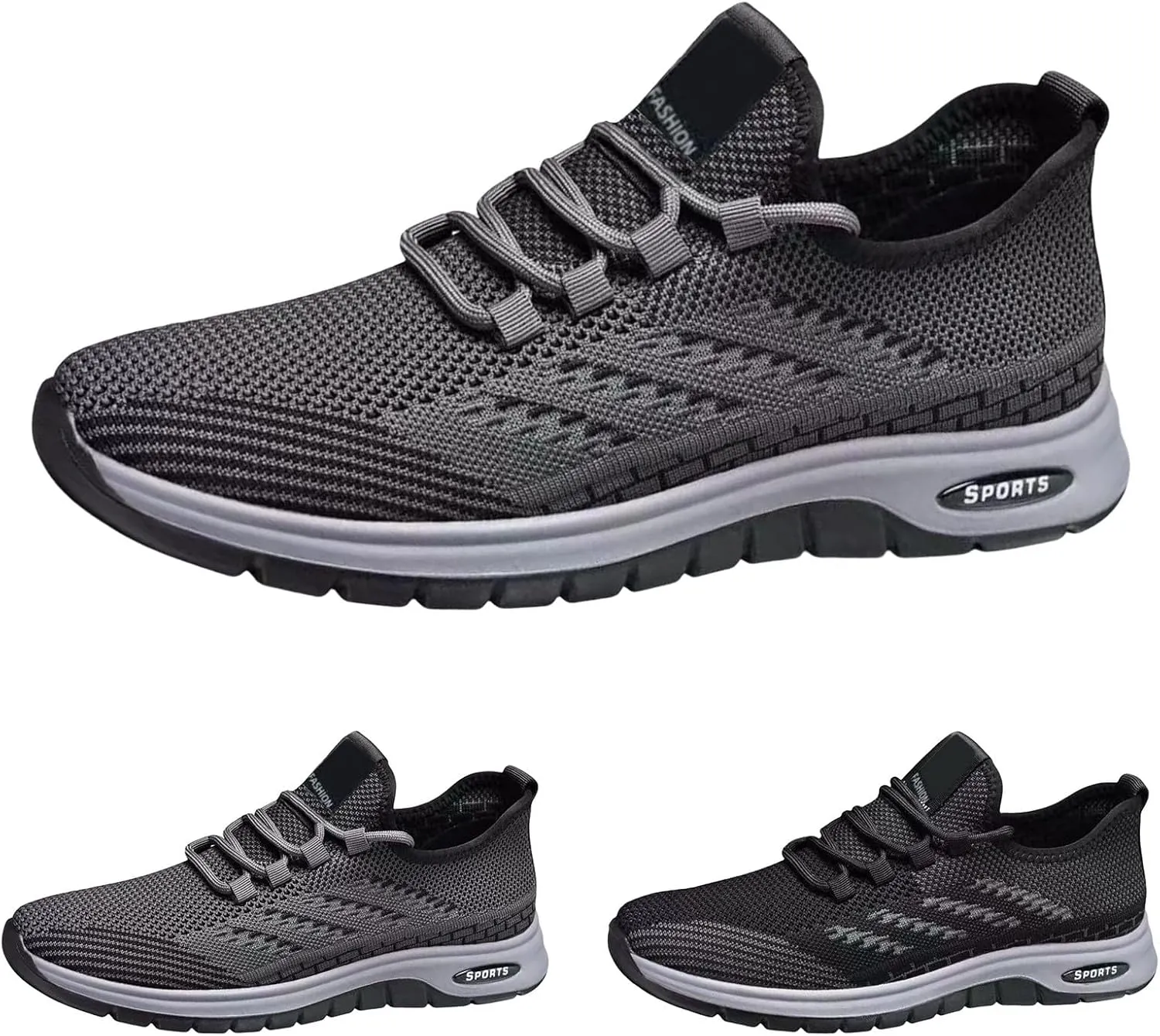 Mens Slip On Running Shoes Breathable Lightweight Comfortable Fashion Non Slip Sneakers Mesh Lace Up Walking Shoes