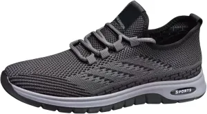 Mens Slip On Running Shoes Breathable Lightweight Comfortable Fashion Non Slip Sneakers Mesh Lace Up Walking Shoes