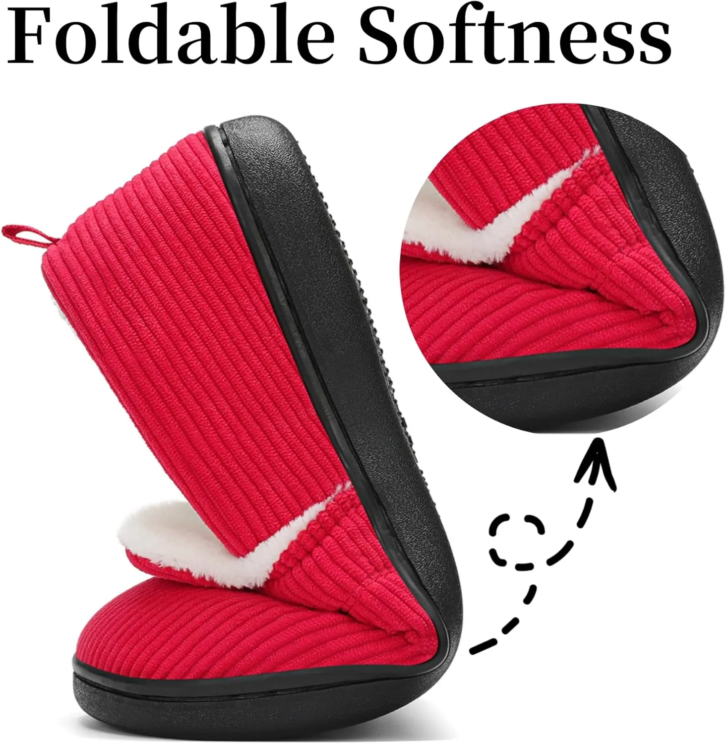 Mens Slippers for Women Slip on House Shoes Outdoor Indoor Warm House Slippers Closed Back Winter Slipper Corduroy